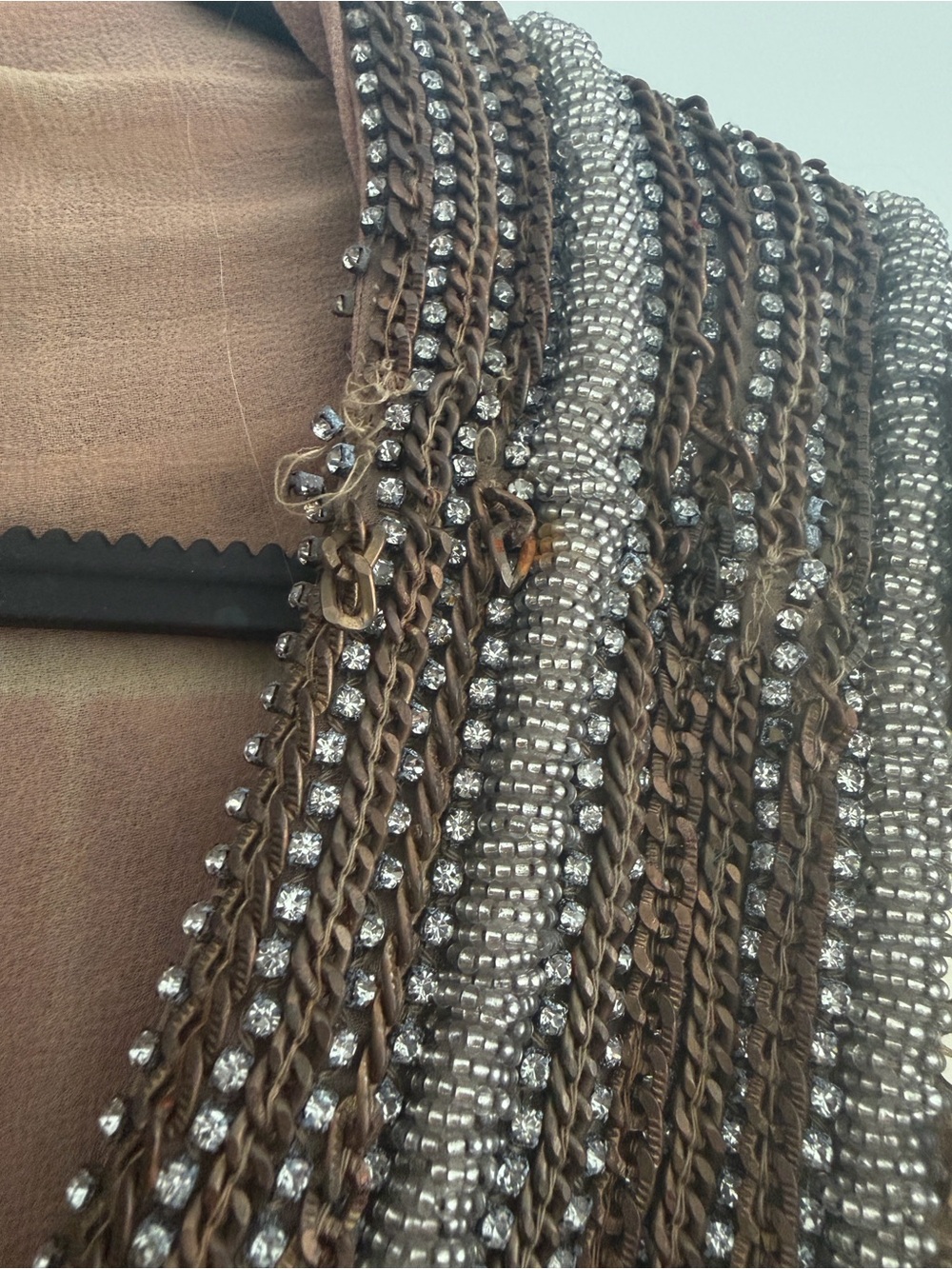 Free People Gold Sequin embellished vintage Jacket size m - Picture 8 of 16